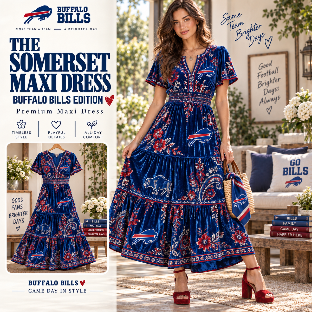 BFBL Premium Embroidered Velvet Maxi Dress PTKL