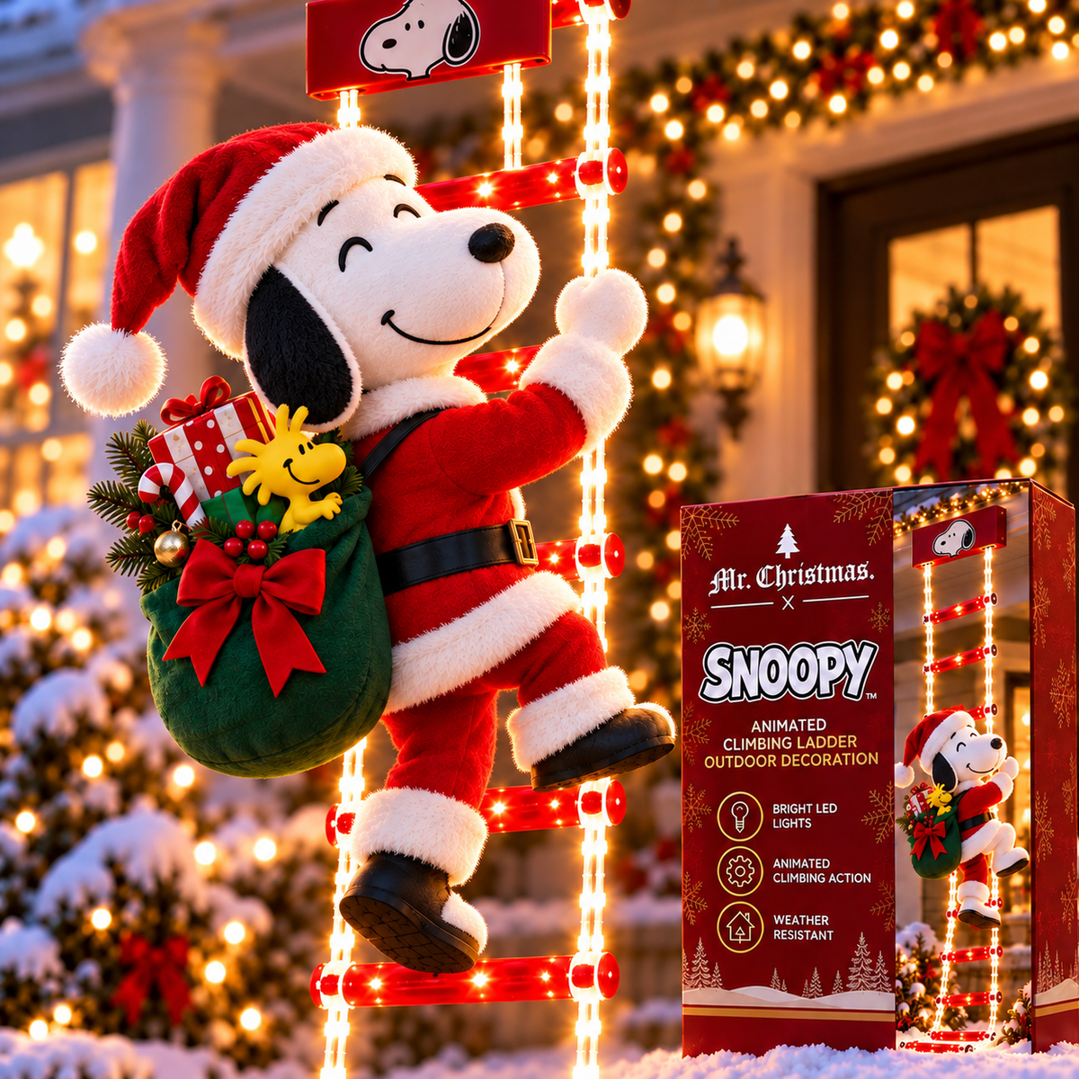 SPNY Animated Climbing Ladder Christmas Decoration BMD