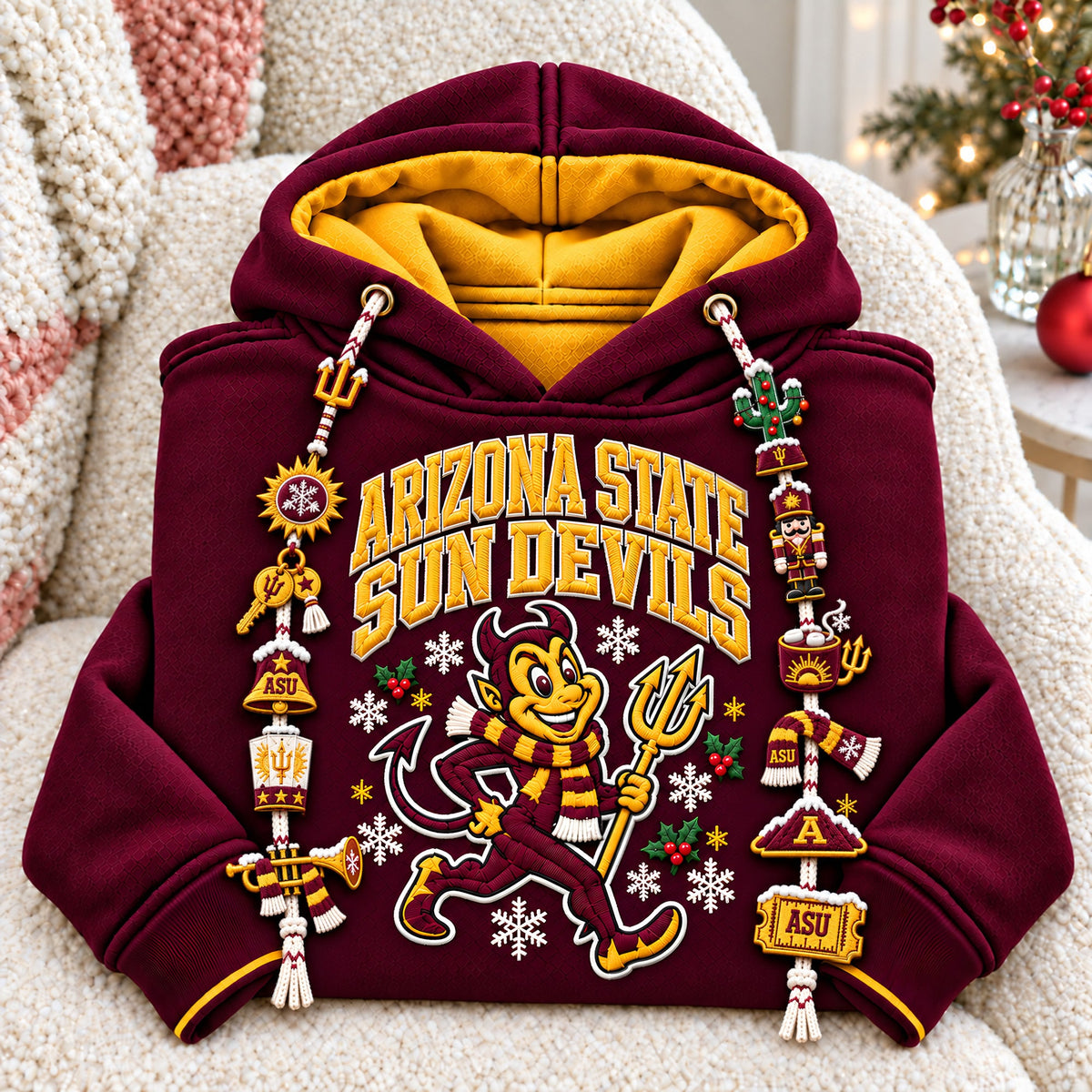 Premium ASSD Christmas Embroidered Charm Hoodie PVNA