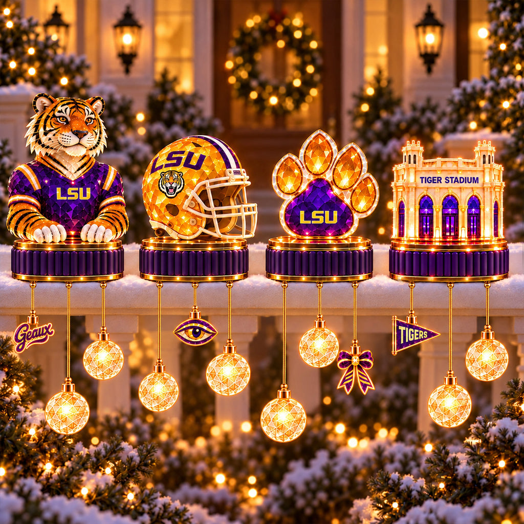 Premium LSU Outdoor Christmas Railing Ligh TTMH