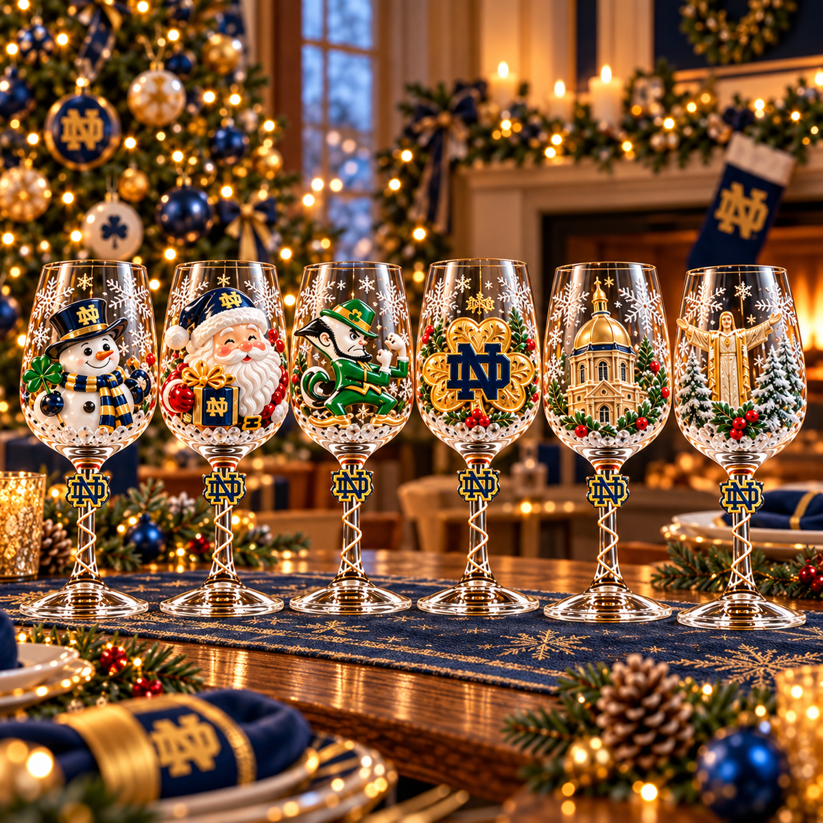NDFI Premium Sculpted Crystal Wine Glass Collector Set TTNL