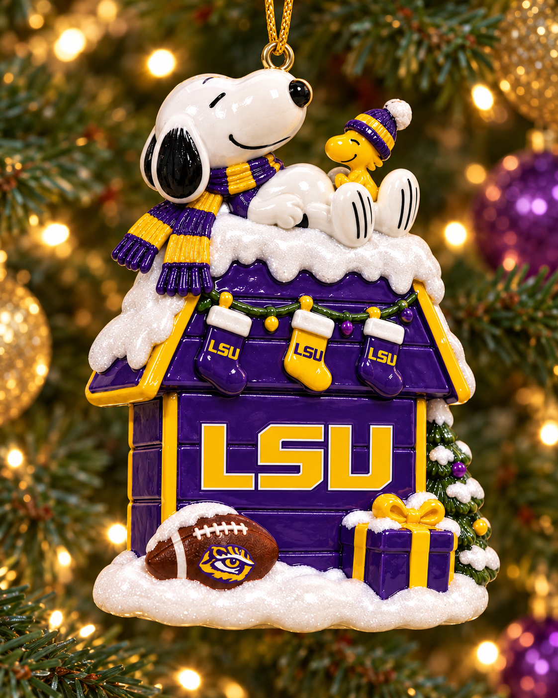 LSU Premium Christmas Tree Ornament TMH