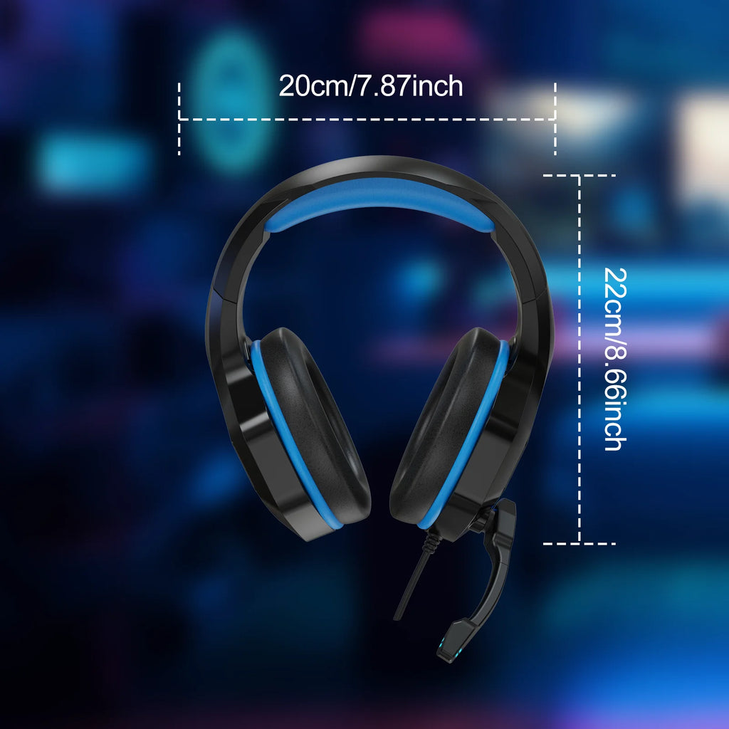 NPET H022 Stereo Gaming Headset for PS4 PC Xbox One PS5 Controller, Noise Cancelling Over Ear Headphones with Mic